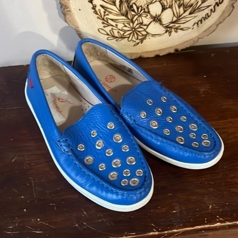 ❤️FINAL SALE❤️ Marc Joseph Blue “Mott St” Grommet Leather Loafers Size 2.5